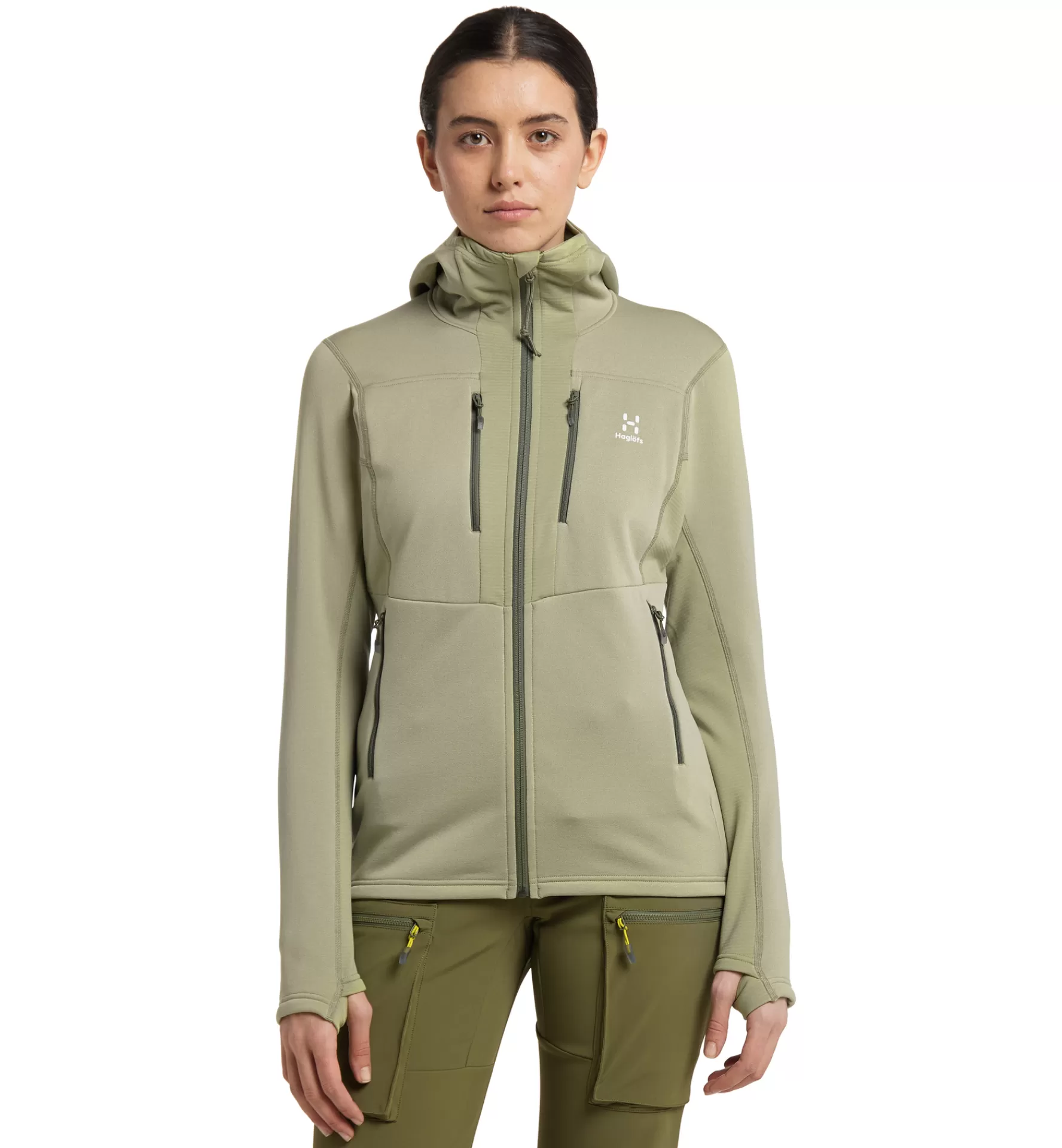 Haglöfs Roc Nordic Mid Hood Women | Dam Fleece/Mellanlager